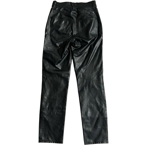 Veronica Beard Ryleigh Faux Leather Pants High Waist Slim Straight Black Size 23 - Picture 4 of 9
